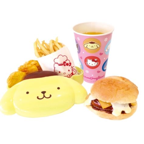 Sanrio Carrd, Cutecore Png, Burger Png, Unicorn Milkshake, Pompom Purin, Carrd Png, Food Png, Cute Snacks, Crayon Box