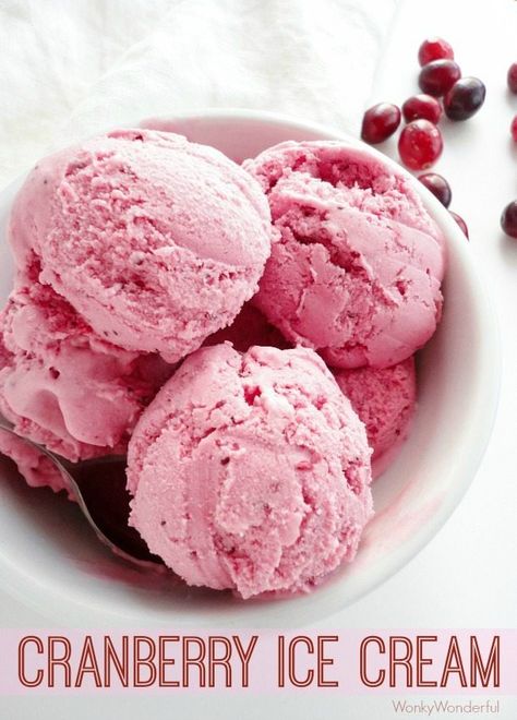 Thanksgiving Dessert Recipe :: Cranberry Ice Cream - wonkywonderful.com Cranberry Ice Recipe, Cranberry Ice Cream Recipe, Unique Thanksgiving Desserts, Cranberry Recipes Dessert, Cranberry Ice, Winter Spa, Cranberry Dessert, Thanksgiving Desserts Easy, Homemade Ice Cream Recipes