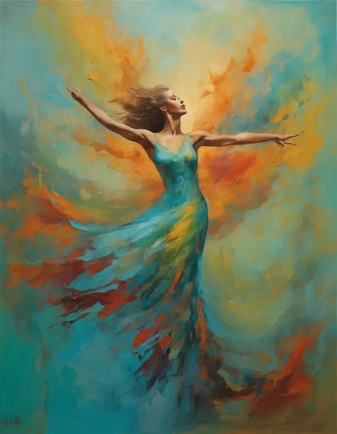 Painting of a woman holding a tree in the air with a sun in the background - SeaArt AI Looking To The Sky, Dye Art, Sun Painting, Painting Of A Woman, Purple And Orange, Scene Design, The Full Moon, Shooting Star, Character Modeling