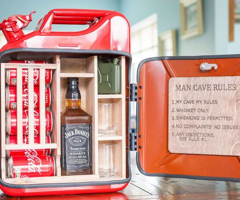 Personalized Jerry Can Mini Bar Alcohol Cabinet, Jerry Can Mini Bar, Drink Display, Drink Storage, Oil Barrel, Whiskey Tasting, Groomsmen Wedding, Whiskey Bar, Mini Bars