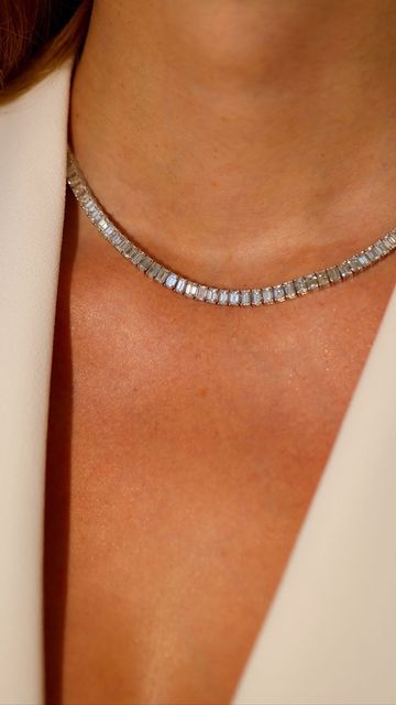 Luxury Silver Timeless Tennis Necklace, Elegant Green Tennis Necklace With 17 Jewels, Emerald Tennis Necklace, Tennis Diamond Necklace, Luxury Faceted Emerald Necklace, Classic Gemstone Tennis Necklace - Gift, Mark Broumand, Diamond Tennis Necklace, Emerald Necklace