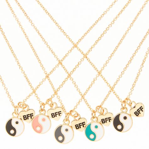 5 Pack Yin and Yang BFF Necklace Set Bff Stuff, Bff Things, Bff Necklace, Bff Bracelets, Bff Jewelry, Best Friend Bracelets, Friend Stuff, Presents For Best Friends, Best Friend Outfits