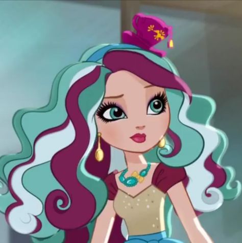 Ever After High Madeline Hatter, Madeline Hatter, Desenhos Love, Girl With Pink Hair, Raven Queen, Art Prompts, Cartoon Icons, Ever After High, High Art