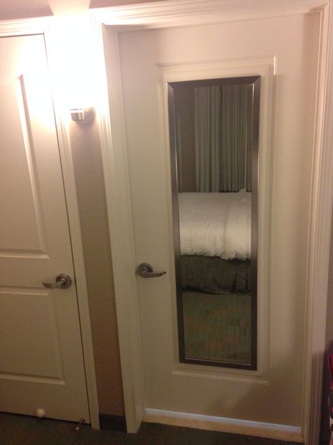 Full length mirror behind the door (bedroom door/ toilet sliding door) Mirror Behind Door, Mirror On Door, Door Bedroom, Bedroom Door, Length Mirror, Bedroom Doors, Full Length Mirror, Hang Over, Sliding Door