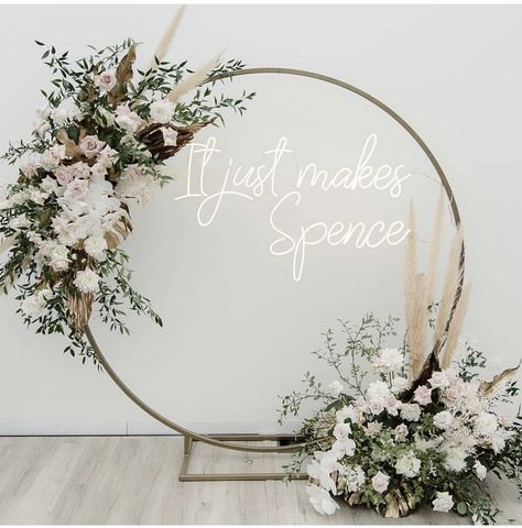 Sign Decor Ideas, Neon Sign Decor, Ruangan Studio, Boho Wedding Colors, Wedding Ceremony Arch, Wedding Planning Decor, Wedding Arch Flowers, Arch Flowers, Arch Decoration Wedding