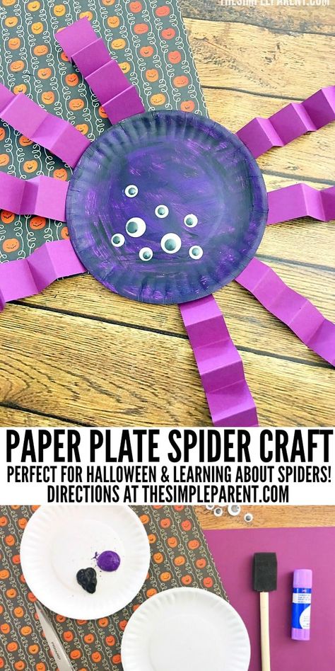 Craft For Halloween, Spider Craft, Paper Plate Craft, Halloween Crafts Preschool, Paper Plate Crafts For Kids, Spider Crafts, Paper Halloween, October Crafts, Fun Fall Crafts