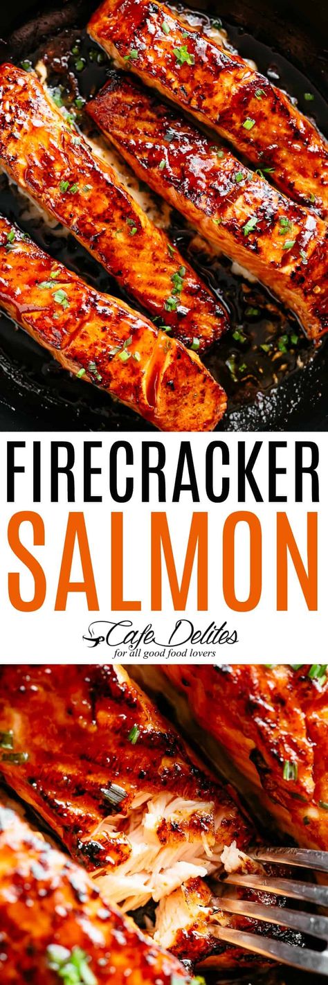 Firecracker Salmon Recipes, Season Salmon, Firecracker Salmon, Oven Salmon, Heart Recipes, Cafe Delites, Salmon Seasoning, Baked Salmon Recipes, Salmon Dishes