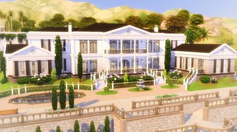 Sims 4 Get Famous, Celebrity Mansions, Sims Inspiration, Exotic Homes, Sims 4 House Plans, Mansion Designs, Sims 4 House Design, Casas The Sims 4, Sims Building