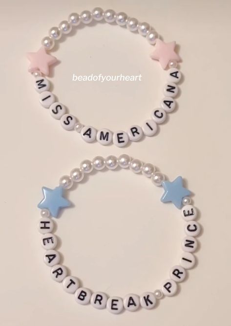 Miss Americana Bracelet, Miss Americana And The Heartbreak Prince Bracelet, Miss Americana And The Heartbreak, Matching Friendship Bracelets, Eras Bracelets, Lover Bracelet, Miss Americana, Dove Cameron Style, Cute Friendship Bracelets