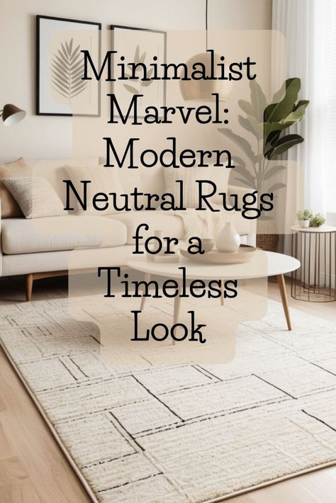 A modern living room featuring a neutral-toned rug with subtle geometric patterns, a sleek sofa, and simple decor for a minimalist look. Minimalist Rugs Living Room, Neutral Area Rugs In Living Room Modern, Rug With White Couch, Timeless Living Room, White Couch, Neutral Area Rugs, White Couches, Minimalist Rugs, Living Room Trends