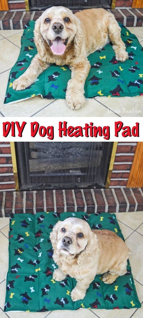 DIY Dog Heating Pad Tutorial - Make this Dog Heating Pad to keep your pooch warm during the cold of the winter. Your pet will love this heating bed. AD Dog Hacks Diy, Diy Heating Pad, Dogs Diy Projects, Dog House Diy, Diy Dog Bed, Dog Projects, Dog Hacks, Animal Projects, Diy Dog