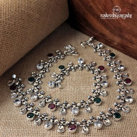 Anklets – Page 16 – Nakoda Payals Anklets Indian Silver Modern, Antique Silver Anklet, Navratri Pooja, Payal Design, Payal Designs Silver, Nakoda Payals, Trendy Silver Jewelry, Silver Anklets Designs, Silver Payal