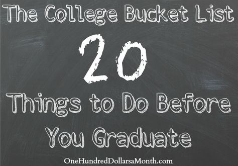 The College Bucket List  Things to Do Before You Graduate Last Semester Of College, College Bucket List, College Help, Fear Of Heights, College Things, Graduate College, Tags Ideas, Canning Tips, College Ideas