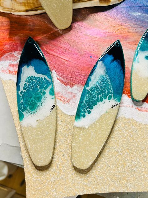 Mini Surfboard, Ocean Wave Design, Ocean Keychain, Surfboard Resin, Mirror Ornament, Surfer Guys, Surfboard Shapes, 3d Interior Design, Ehlers Danlos