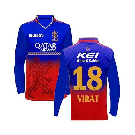 RCB Virat 18 Cricket Team Full Sleeve Jersey Tshirt 2023/2024 (Boys,Kids,Men)(Large 40) Multicolour Cricket Tshirt Designs, Tshirt 2023, Cricket T Shirt, Jersey Tshirt, Islamic Information, Tshirt Design Men, Cricket Team, Virat Kohli, My Photo Gallery