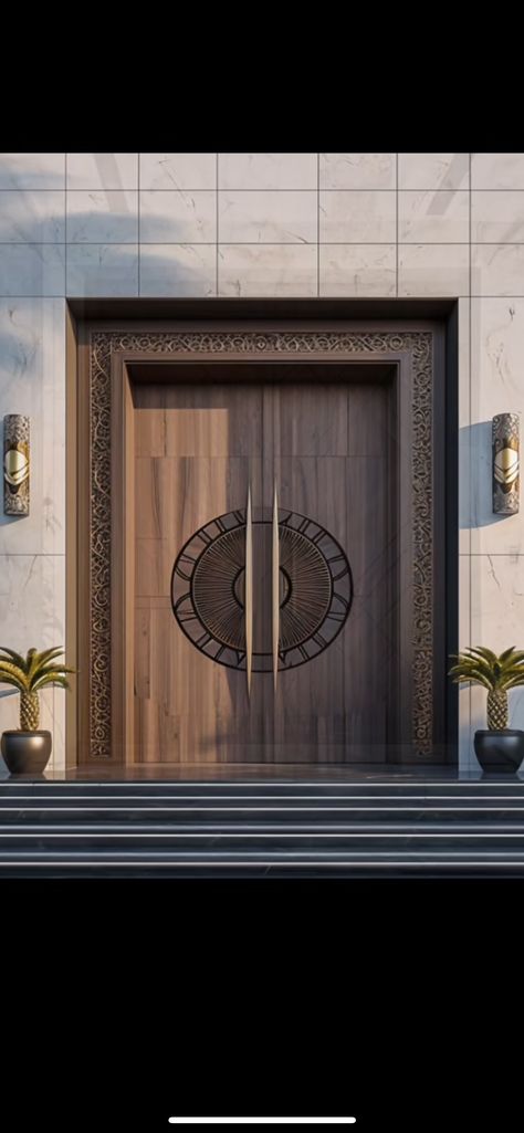 Double Door Entrance Front Entry, Villa Entrance Door Design, Main Door Design Double, Luxury Doors Entrance, Main Door Frame Design, Pooja Door Design Modern, Main Door Double Door Designs, Main Door Design Entrance Modern Luxury, Double Door Design Wood