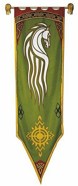 Lord Of The Rings Banner, Rohan Banner, Lord Of The Rings Rohan, Medieval Banner, Hobbit Party, Helms Deep, Medieval Decor, Medieval Party, Fantasy Decor