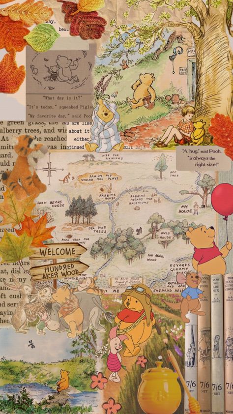 #winniethepooh #pooh #poohbear #autumnbookshelf #cosy Pooh Pictures, Cottagecore Wallpaper, Winnie The Pooh Pictures, Cute Winnie The Pooh, Cute Disney Pictures, Iphone Wallpaper Fall, Disney Collage, Disney Phone Wallpaper, Pooh Quotes