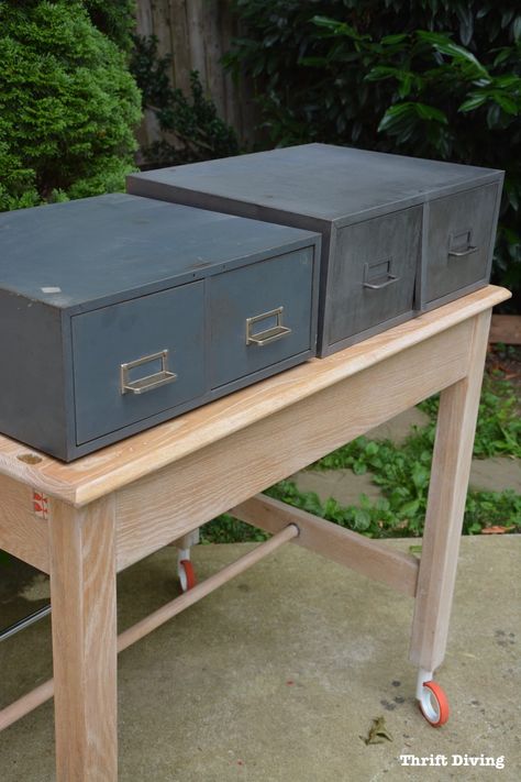 Industrial Upcycling, Furniture Recycle, Card Catalog Cabinet, Vintage Metal Cabinet, Drawers Repurposed, Metal Cabinets, Market Booth, Whimsical Furniture, Flea Market Flip