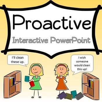 Do your students think being proactive means "to be good?" Teach your students what being proactive really means with this creative PowerPoint for elementary students. If you teach at a Leader In Me school, this goes along perfectly with Habit 1: Be Proactive, of Stephen Covey's 7 Habits of Happy Kids and is a great introduction to being proactive. Being Proactive, Life Skills Lessons, Habit 1, Kindergarten Projects, Habits Of Mind, Be Proactive, Interactive Powerpoint, Guidance Lessons, Seven Habits