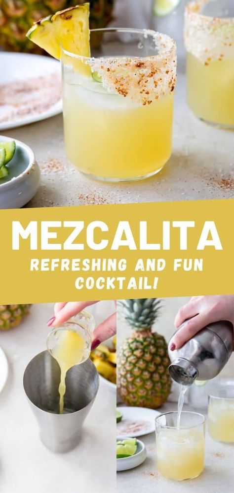 Tequila Mezcal Cocktails, Drinks Made With Mezcal, Guava Mezcal Cocktails, Mezcal Batch Cocktail, Mezcal Cocktail Recipes, Cocktails With Mezcal, Desert Themed Cocktails, Mezcal Sour Recipe, Personality Cocktails