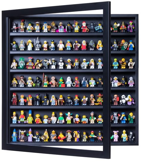 The ultimate minifigure display solution | Brickset: LEGO set guide and database Mini Figure Display, Lego Display Ideas, Lego Wall Art, Lego Minifigure Display, Minifigure Display, Lego Hacks, Lego Frame, Lego Organization, Lego Display