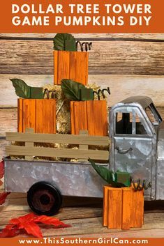 I adore Fall, and these cute little Dollar Tree tumbling tower game pumpkins are a quick and easy way to bring a little Fall to my decor. To make your own, follow my easy video tutorial! Block Pumpkins, Pumpkin Diy, Fall Mason Jars, Jenga Blocks, Dollar Tree Pumpkins, Fall Decor Diy Crafts, Fall Decor Dollar Tree, Wood Block Crafts, Dollar Tree Fall