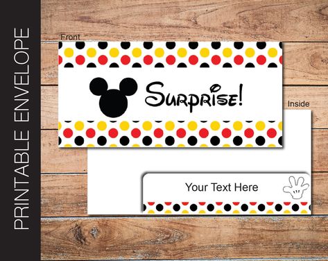 Printable DISNEY Envelope for Surprise Gift Tickets Vouchers - Etsy UK Gift Tickets, Disney Money, Envelope Writing, Disney Tickets, Gift Card Envelope, Boarding Passes, Printable Envelope, Disney Gift, Gift Envelope