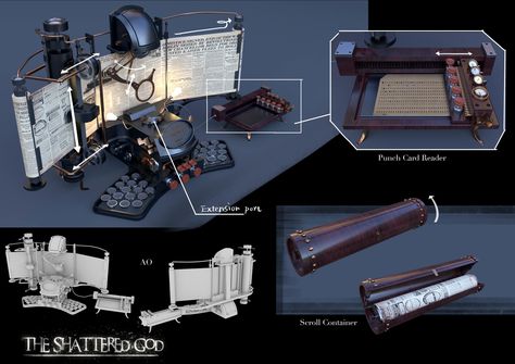 Office Props, Steampunk Office, D20 Modern, Props Design, Steampunk Gadgets, Steampunk Artwork, Dnd World Map, Props Concept, Environment Props