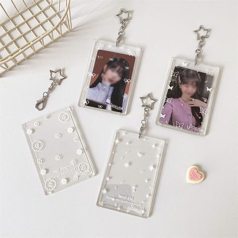 Acrylic Transparent PhotoCard Holder Kpop Idol Card Sleeve Case ID Bank Card Photo Display Stand Photocard Holder, Bus Card, Card Id, Free Lettering, Card Organizer, Card Sleeve, Cute Butterfly, Id Badge Holders, Small Photos