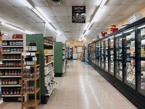 for some reason i just really dig empty grocery store aisles Store Aisle Aesthetic, Store Liminal Space, Small Town Grocery Store Aesthetic, Liminal Space Grocery Store, Abandoned Grocery Store, Small Town Grocery Store, Grocery Store Aisle, Grocery Store Aesthetic, Grocery Store Background