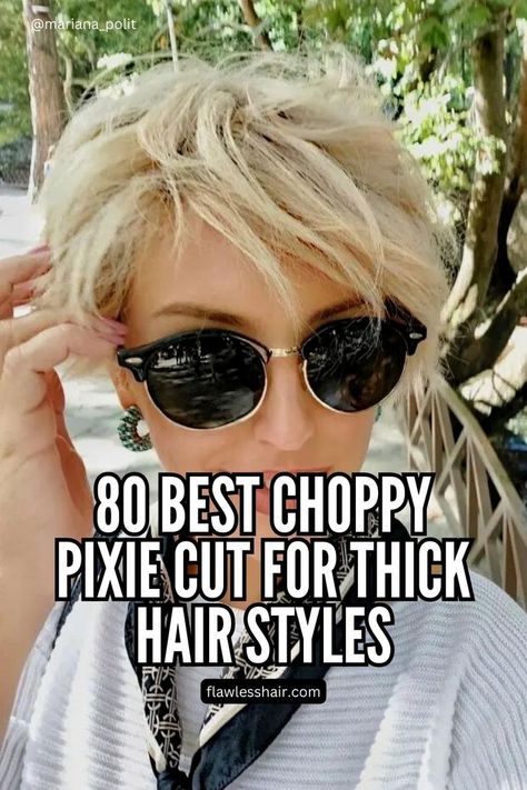 Are you in a search of inspiration for your new hairstyle? Look no further than these choppy pixie cut for thick hair ideas. These styles are specially designed for your hair texture and if you read one, you'll understand why. Pixie Cut For Thick Hair, Kort Pixie, Choppy Pixie, Cute Pixie Haircuts, Kort Bob, Choppy Pixie Cut, Pixie Bob Hairstyles, Short Choppy Haircuts, Wavy Pixie