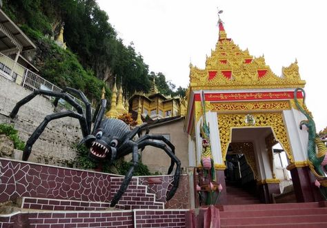 Spiders, Princesses and too many stairs : Around the Pindaya Cave temple Kalaw Myanmar, Pindaya, Cave Temple, Kalaw, Myanmar Travel, Yangon, Pet Signs, Bagan, Mandalay