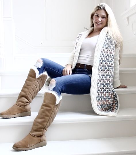 Mosaic Crochet Sweater Patterns, Mosaic Crochet Sweater Patterns Free, Mosaic Crochet Cardigan Pattern, Crochet Mosaic Cardigan, Crochet Mosaic Sweater, Crochet Vest Pattern Free, Crochet Cardigan Tutorial, Vest Pattern Free, Crochet Cardigan Free