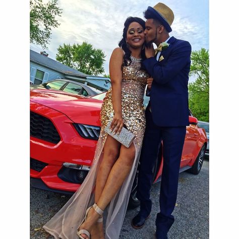 Navy Blue And Tan Navy Blue Suit Prom, Blue Suit Prom, Gold Prom Suit, Prom Slay, Suit Prom, Prom Suit, Prom Inspiration, Prom Couples, Gold Prom