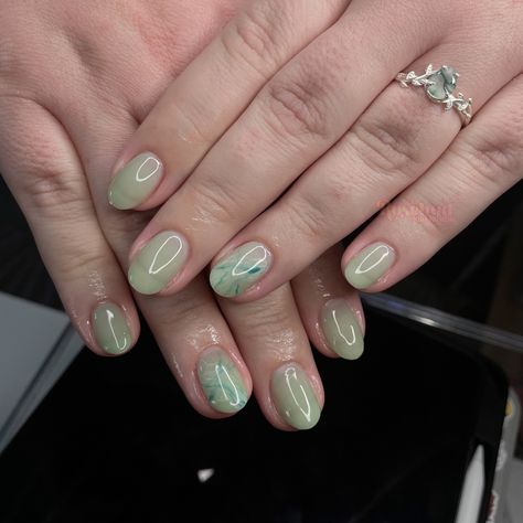 subtle jade marble to match her ring 💚 Builder gel overlay + intermediate art Adelaidenails - Adelaidegelx - douyinnails - douyin - biabnails - adelaidebiab - adelaidegelnails - gelnails - jademarble Intermediate Art, Jade Marble, Gel Overlay, Marble Nail, Marble Nail Art, Her Ring, Builder Gel, Marble Nails, Nail Studio