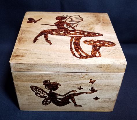 Theme Baskets, Feather Wall Decor, Corporate Gift Baskets, Wood Burn Designs, Box Crafts, Handmade Wooden Boxes, Wood Burning Crafts, Fairy Gifts, Wood Burning Patterns