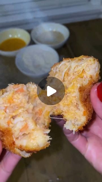 Seafood | Shrimp | Crab | Cheesy Crab & Shrimp Balls of Fire! 🔥  📽️ & recipe by @theshellfishcook  Follow @seafoodiys for more 🦀 Follow @seafoodiys for more 🥩🦀... | Instagram Crab Ball, Crab Balls Recipe, Devein Shrimp, Shrimp Balls, How To Devein Shrimp, Cheese Cheddar, Crab Stuffed Shrimp, Panko Crumbs, Bar Food