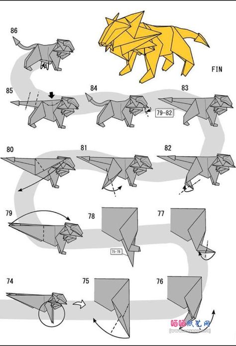 As melhores receitas relacionadas ao mundo do Tricô para você! Origami Advanced, Advanced Origami, Origami Stella, Origami Lion, Easy Origami Animals, Star Wars Origami, Origami Diagrams, Tutorial Origami, Origami Ball