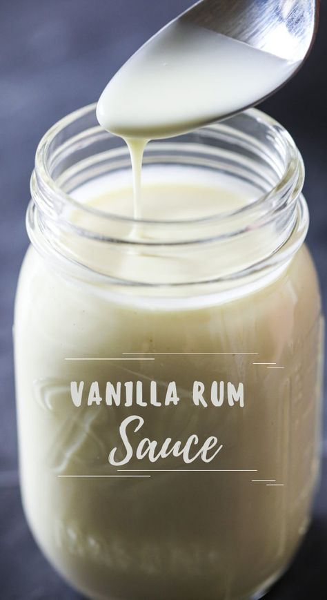 Buttery, rich, and creamy with vanilla and rum flavors, this Vanilla Rum Sauce will make your bread pudding taste absolutely amazing! #vanillasauce #vanillarumsauce #condiments #sauce Rum Sauce For Bread Pudding, Vanilla Rum Sauce, Sauce For Bread Pudding, Pudding Sauce, Bread Pudding Sauce, Rum Sauce, Vanilla Rum, Simple Syrup Recipes, Vanilla Sauce