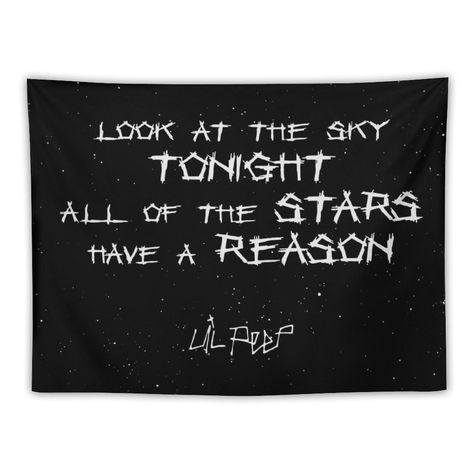 PRICES MAY VARY. 【QUALITY MATERIAL】 "Lil Peep Wall Tapestry" made of 100% polyester, bright colors, durable, lightweight, skin-friendly, soft texture, easy to hang or pack. Our Rapper Merch Look at the Sky Tonight All of the Stars Have A Reason wall tapestry will make a complete transformation to your room 【USAGE SCENARIOS】 We offer tapestries' sizes: 30"x40", 40"x60", 50"x60", 60"x80", 60"x90", Rapper Merch Look at the Sky Tonight All of the Stars Have A Reason wall tapestry's different usage s Lil Peep Tapestry, Living Room College, Rapper Merch, Funny Tapestry, Blanket On Wall, Star Tapestry, Living Room Door, Tapestry Bedroom, Dorm Bedroom