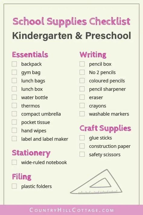 Backpacks Organization, Printable School Supplies, School Supplies Checklist, Cheap School Supplies, Kindergarten School Supplies, School Necessities, Preschool Organization, Middle School Supplies, Organizing Printables