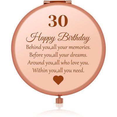 30th Inspirational Birthday Gift for Her - This is the perfect milestone gifts for 30th birthday gifts, 30th birthday present, 30th anniversary gifts ideas and other more 30/thirty years occasions. 30th birthday gifts for mom, wife, friend, sister, her, colleague, coworker. | Trinx 30Th Birthday Gifts For Women, 30Th Birthday Compact Mirror Travel Mirror For Her, Size 1.0 H in | Wayfair | Home Decor Gifts For 30th Birthday, 30th Birthday Gifts For Women, 30th Birthday Presents, 30th Anniversary Gifts, Card Messages, Dirty 30, Travel Mirror, Happy 30th Birthday, Sister Wife