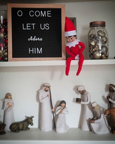 Elf on the Shelf Christian. Nativity scene. Reason for the season. Easy. Simple. Elf On The Shelf With Nativity, Eldon The Shelf Arrival, Catholic Elf On The Shelf Ideas, Christian Elf On The Shelf Arrival, Bible Elf On The Shelf, Elf On The Shelf Ideas About Jesus, Elf On The Shelf Ideas Christian Jesus, Elf On The Shelf Acts Of Kindness, Elf On The Shelf Religious Ideas Kids