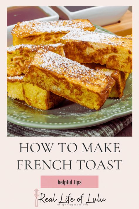 Looking to master French toast? From classic to creative, this guide has all the tips you need—perfect for your next weekend breakfast or holiday brunch! Learn how to make rich, crispy French toast with the perfect custard, explore different bread options, and get inspired with fun variations like stuffed French toast and air fryer versions. Don't miss out on these delicious ideas that will make your mornings unforgettable! French Toast For A Crowd Simple, Restaurant French Toast, Best Bread For French Toast, Gourmet French Toast, Best French Toast Recipe, Crispy French Toast, Make Ahead French Toast, Fluffy French Toast, French Bread French Toast