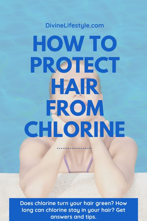 Swimming Hair Protection, How To Protect Your Hair From Chlorine, Protect Hair From Chlorine, Chlorine Green Hair, Chlorine Damaged Hair, Swim Hair Care, Chlorine Hair, Swim Hair, Swimmers Hair