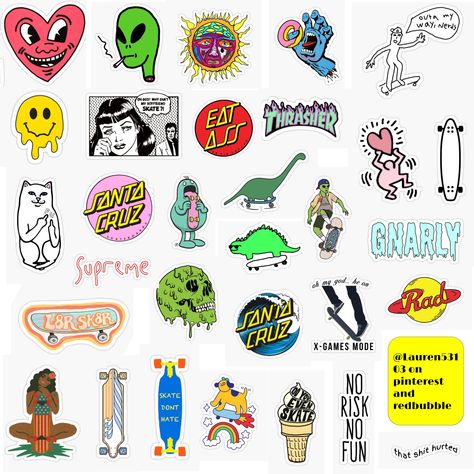 Skate Stickers, Indie Drawings, Tumblr Stickers, Skateboard Stickers, Scrapbook Stickers Printable, Sticker Template, Hydroflask Stickers, Stickers Laptop, Black Stickers