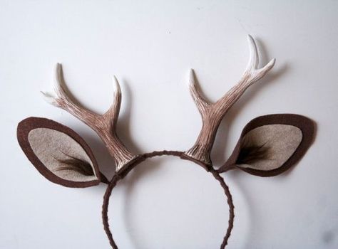 Deer Ears, Deer Makeup, Deer Costume, Brown Deer, Antler Headband, Ears Headband, Theme Halloween, Maquillage Halloween, Halloween Accessories