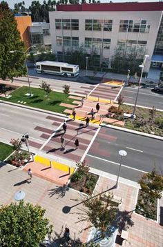 Crosswalk Design, Shared Street, Landscape Architecture Magazine, Streetscape Design, Plaza Design, Urban Landscape Design, Public Space Design, Pedestrian Street, Desain Lanskap