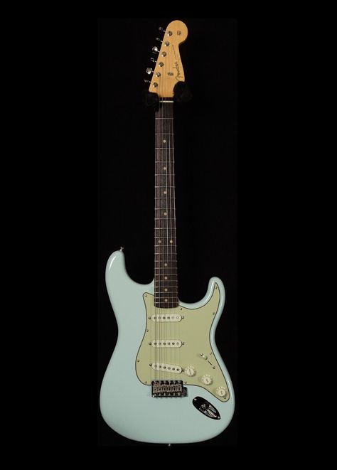 Sonic Blue Stratocaster, Blue Stratocaster, Guitar Gadgets, Sonic Blue, Fender Strat, Fender Electric Guitar, Pedal Board, Fender Stratocaster, Electric Guitars